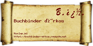 Buchbinder Árkos névjegykártya